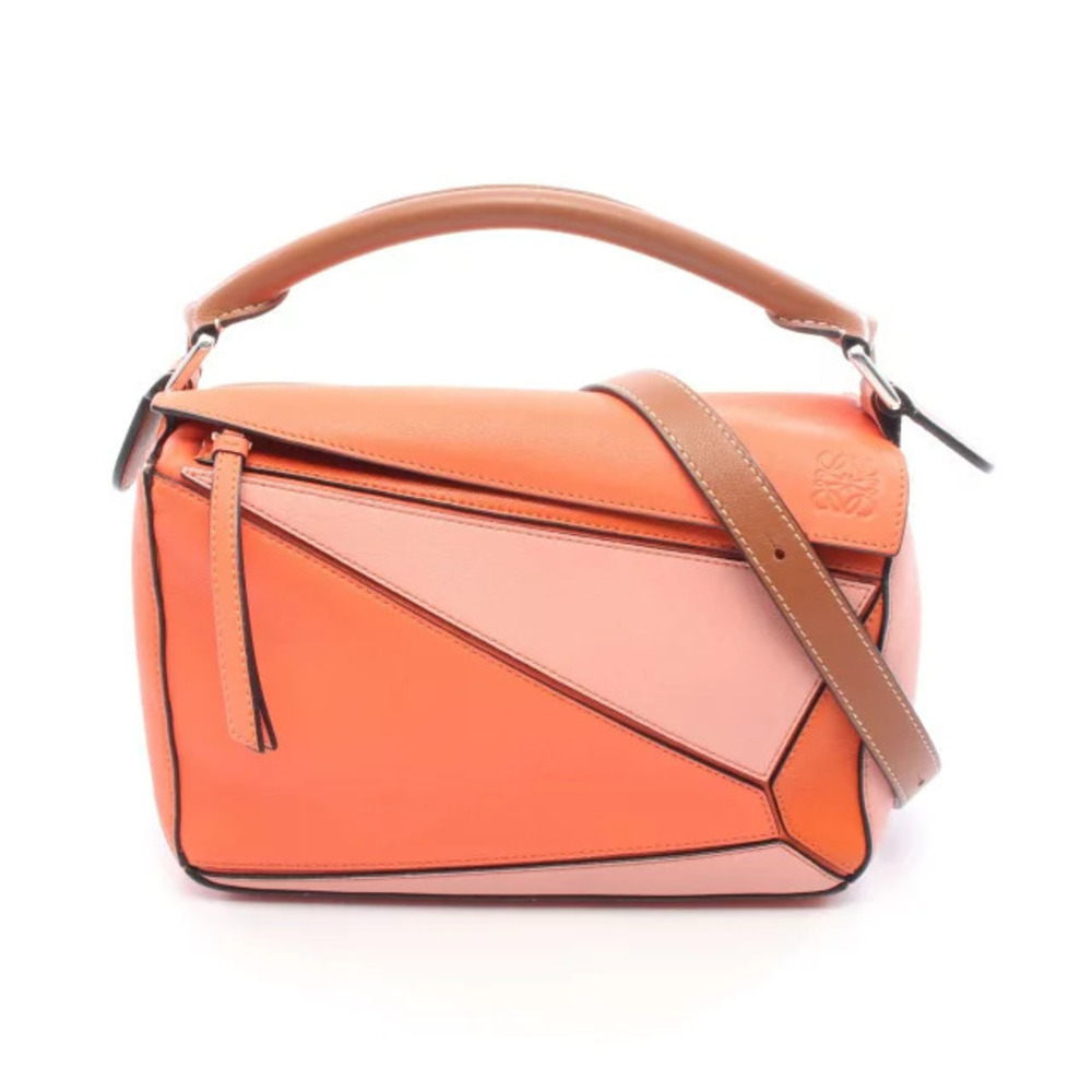 Loewe Puzzle Bag Handbag Leather Orange Pink
